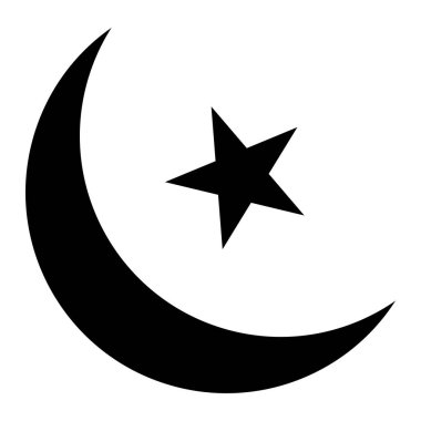 Hilal Ay Vektör Simgesi Tasarım İllüstrasyonu