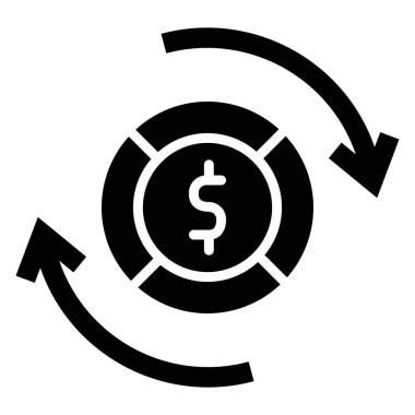 Para akışı Vektör Simgesi Tasarım İllüstrasyonu