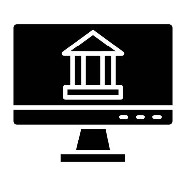 Çevrimiçi bankacılık Vektör Simgesi Tasarım İllüstrasyonu
