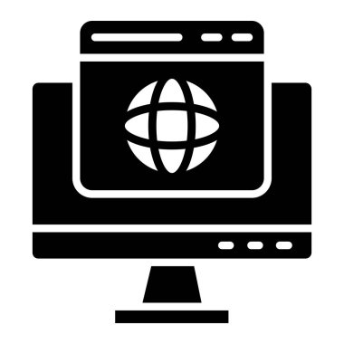 Web tarayıcı Vektör Simgesi Tasarım İllüstrasyonu