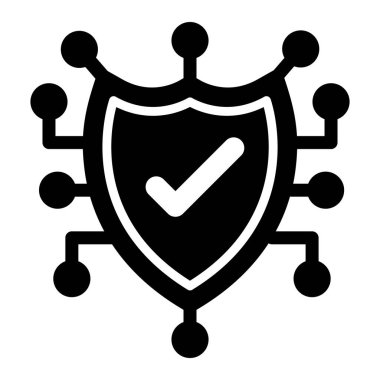 Siber Güvenlik Vektörü Simge Tasarımı İllüstrasyonu