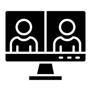 Görüntü Sohbeti Vektör Simgesi Tasarım İllüstrasyonu