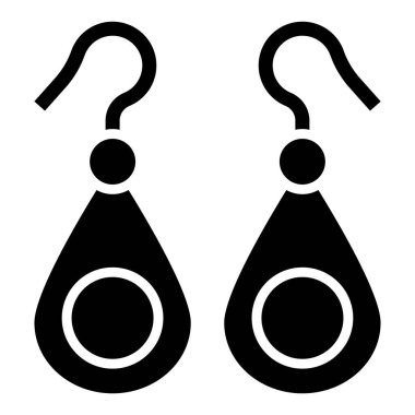 Küpeler Vektör Simgesi Tasarım Çizimi