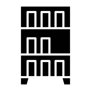 Kitap raf Vektörü Simgesi Tasarım İllüstrasyonu