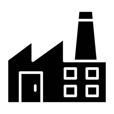 Fabrika Vektörü Simgesi Tasarım İllüstrasyonu