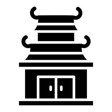 Çin tapınağı Vektör Simgesi Tasarım İllüstrasyonu