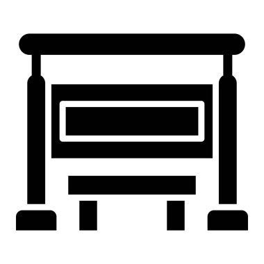 Otobüs Durağı Vektör Simgesi Tasarım İllüstrasyonu