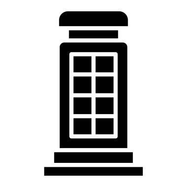 Telefon kulübesi Vektör Simgesi Tasarım İllüstrasyonu