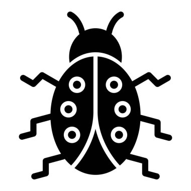 Lady Böcek Vektör Simgesi Tasarım Çizimi