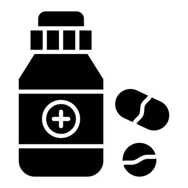 İlaç Vektörü Simgesi Tasarım İllüstrasyonu