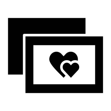 Düğün Fotoğrafları Vektör Simgesi Tasarım İllüstrasyonu