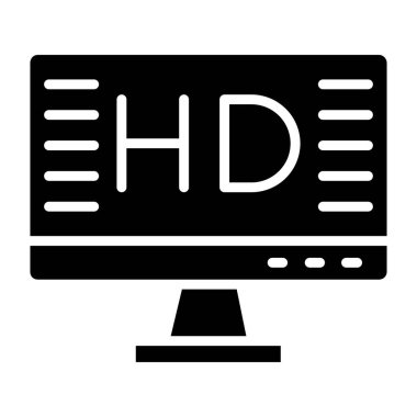 Hd Ekran Vektörü Simgesi Tasarım İllüstrasyonu