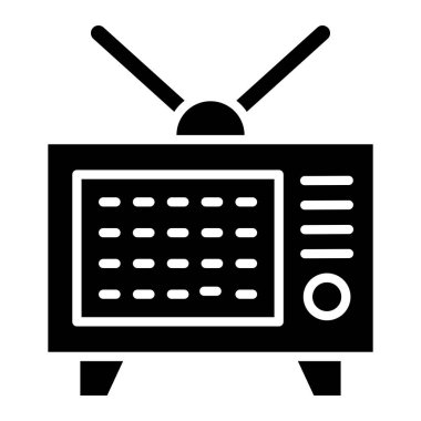 TV Vektörü Simgesi Tasarım İllüstrasyonu