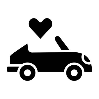 Düğün arabası Vektör Simgesi Tasarım İllüstrasyonu