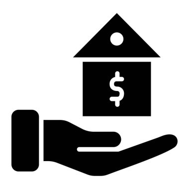 İpotek Vektörü Simgesi Tasarım İllüstrasyonu