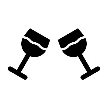 Şarap kadehi Vektör Simgesi Tasarım İllüstrasyonu