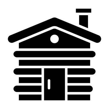 Kabin Vektörü Simgesi Tasarım İllüstrasyonu