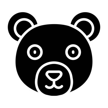 Ayı Vektörü Simgesi Tasarım İllüstrasyonu