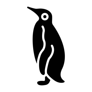 Penguen Vektör Simgesi Tasarım İllüstrasyonu