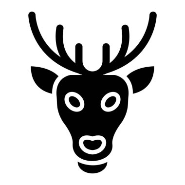 Geyik Vektörü Simgesi Tasarım İllüstrasyonu