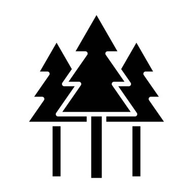 Orman Vektörü Simgesi Tasarım Çizimi