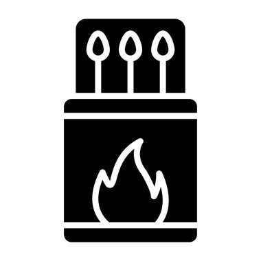 Kibrit kutusu Vektör Simgesi Tasarım İllüstrasyonu