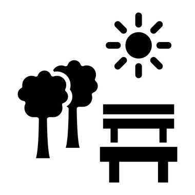 Park Vektörü Simgesi Tasarım İllüstrasyonu