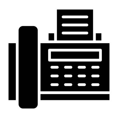 Faks Makinesi Vektör Simgesi Tasarım İllüstrasyonu