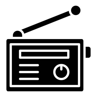Radyo Vektörü Simgesi Tasarım İllüstrasyonu