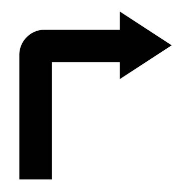 Sağa dön Vektör Simgesi Tasarım Çizimi