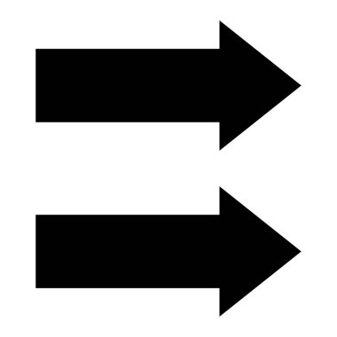 Çifte Ok Vektör Simgesi Tasarım Çizimi