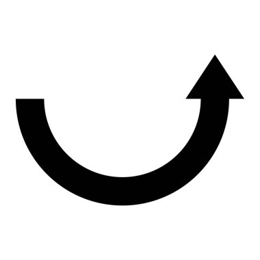 Eğri ok Vektör Simgesi Tasarım İllüstrasyonu