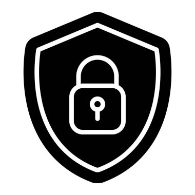 Siber Güvenlik Vektörü Simge Tasarımı İllüstrasyonu