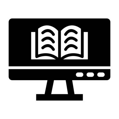 Çevrimiçi öğrenme Vektörü Simgesi Tasarım İllüstrasyonu