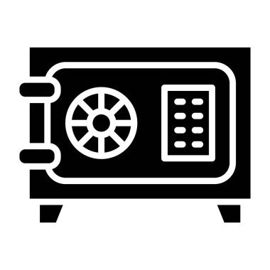 Güvenli Kutu Vektör Simgesi Tasarım İllüstrasyonu