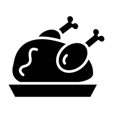 Pişmiş tavuk vektör simgesi tasarımı