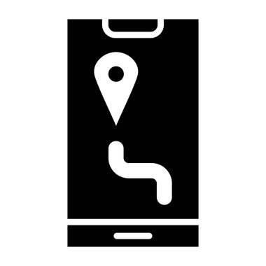 Harita Vektörü Simgesi Tasarım İllüstrasyonu