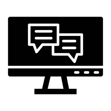 Çevrimiçi sohbet Vektör Simgesi Tasarım İllüstrasyonu