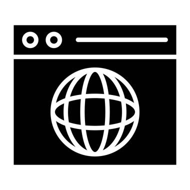 Tarayıcı Vektörü Simgesi Tasarım İllüstrasyonu