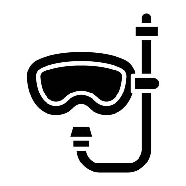 Tüplü dalış Vektör Simgesi Tasarım İllüstrasyonu