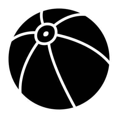 Plaj Topu Vektör Simgesi Tasarım Çizimi