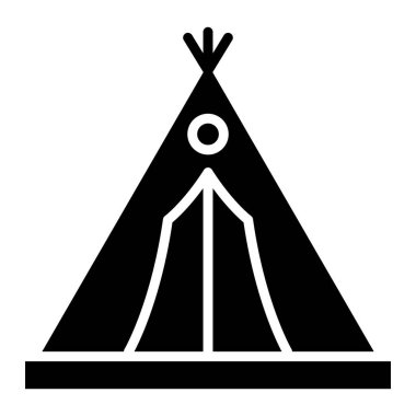 Kamp çadırı Vektör Simgesi Tasarım İllüstrasyonu