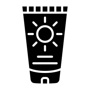 Güneş kremi Vektör Simgesi Tasarım Çizimi