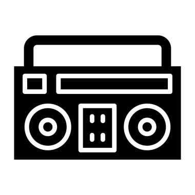 Boombox Vektör Simgesi Tasarım İllüstrasyonu