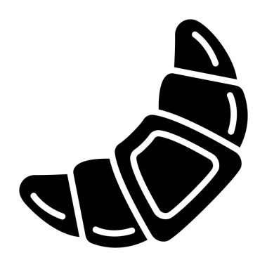 Kruvasan Vektör Simgesi Tasarım İllüstrasyonu