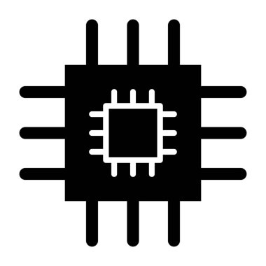 Çip Vektörü Simgesi Tasarım İllüstrasyonu