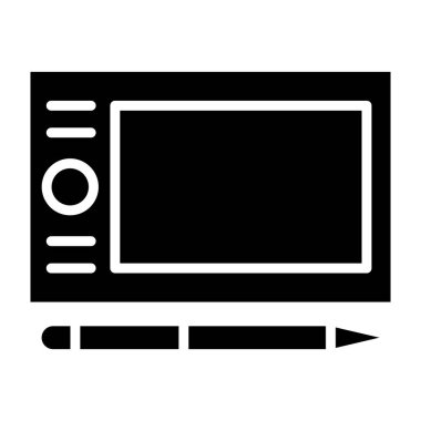 Grafik Tableti Vektör Simgesi Tasarım İllüstrasyonu