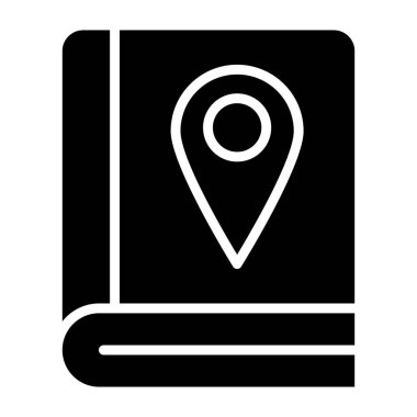 Kitap Haritası Vektör Simgesi Tasarım İllüstrasyonu