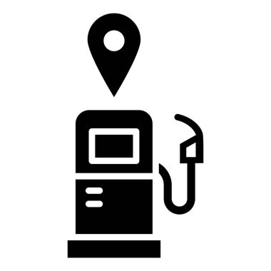 Benzin İstasyonu Vektör Simgesi Tasarım İllüstrasyonu