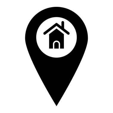 Ev Konumu Vektör Simgesi Tasarım İllüstrasyonu